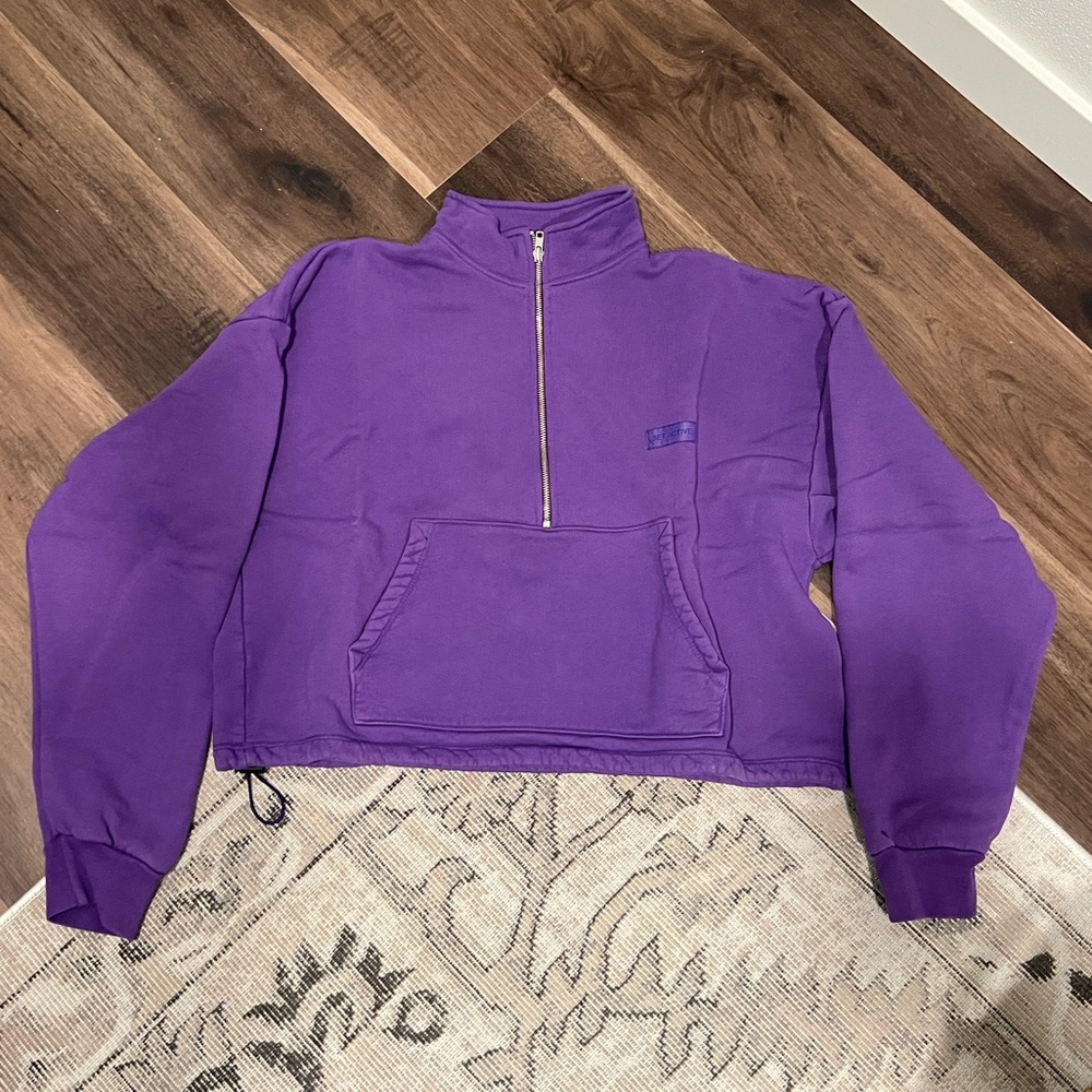 SET ACTIVE Purple cropped half zip